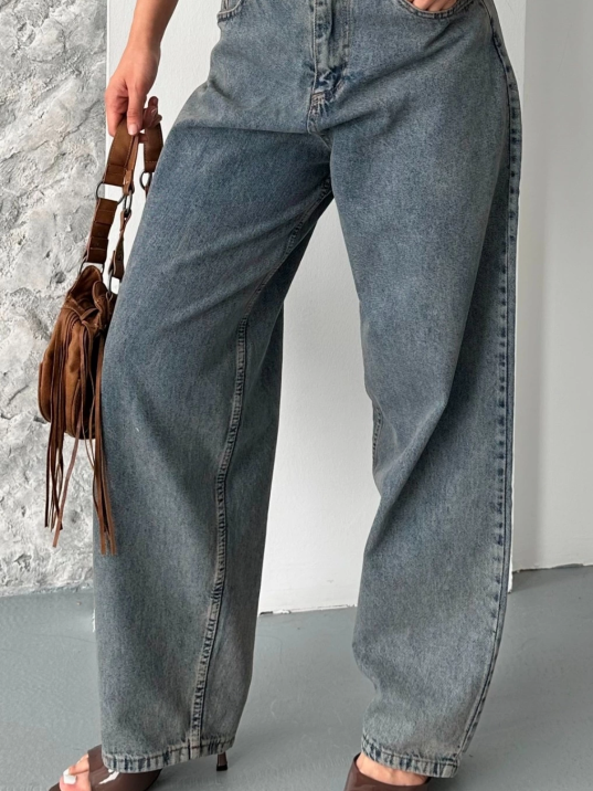 Baggy kar yıkama eskitme kahve jeans pantolon d2007 Baggy kar yıkama eskitme kahve jeans pantolon d2007