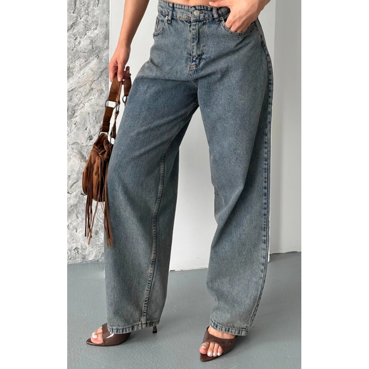 Baggy kar yıkama eskitme kahve jeans pantolon d2007 Baggy kar yıkama eskitme kahve jeans pantolon d2007