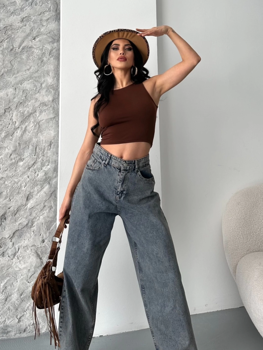 Baggy kar yıkama eskitme kahve jeans pantolon d2007 Baggy kar yıkama eskitme kahve jeans pantolon d2007