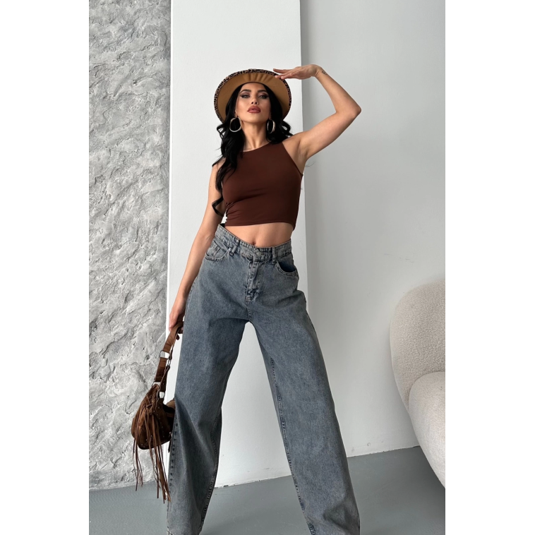 Baggy kar yıkama eskitme kahve jeans pantolon d2007 Baggy kar yıkama eskitme kahve jeans pantolon d2007