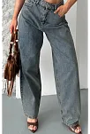Baggy Kar Yıkama Eskitme Kahve Jeans Pantolon