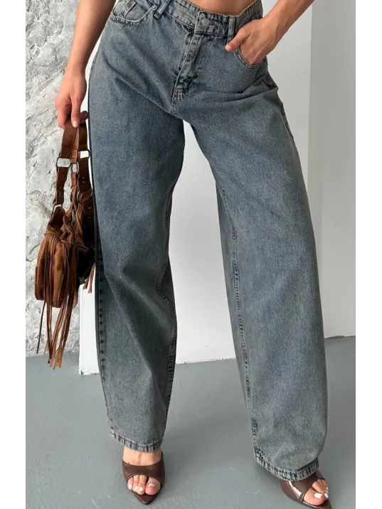 Baggy Kar Yıkama Eskitme Kahve Jeans Pantolon D2007 Baggy Kar Yıkama Eskitme Kahve Jeans Pantolon D2007