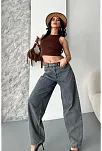 Baggy Kar Yıkama Eskitme Kahve Jeans Pantolon