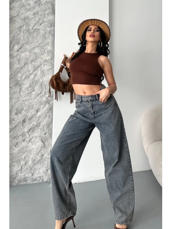 Baggy kar yıkama eskitme kahve jeans pantolon d2007 Baggy kar yıkama eskitme kahve jeans pantolon d2007