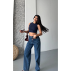 Baggy kar yıkama jeans pantolon koyu mavi d2007 Baggy kar yıkama jeans pantolon koyu mavi d2007