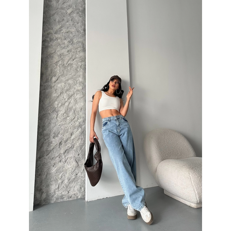 Baggy kar yıkama orta mavi jeans pantolon d2007 Baggy kar yıkama orta mavi jeans pantolon d2007