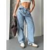 Baggy kar yıkama orta mavi jeans pantolon d2007 Baggy kar yıkama orta mavi jeans pantolon d2007