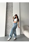 Baggy Kar Yıkama Orta Mavi Jeans Pantolon D2007 Baggy Kar Yıkama Orta Mavi Jeans Pantolon D2007