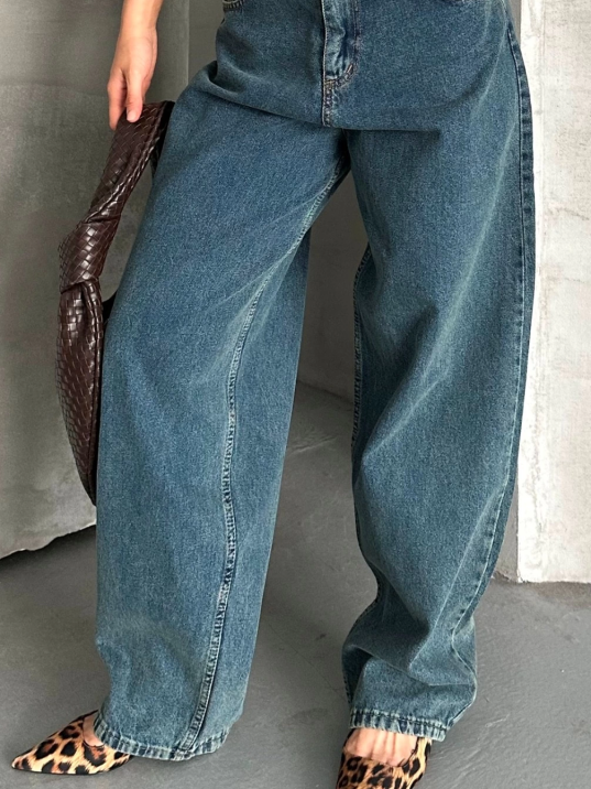 Baggy kar yıkama yeşil tint jeans pantolon d2007 Baggy kar yıkama yeşil tint jeans pantolon d2007