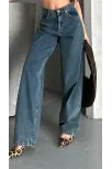 Baggy Kar Yıkama Yeşil Tint Jeans Pantolon D2007