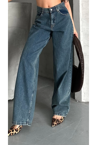 Baggy kar yıkama yeşil tint jeans pantolon d2007