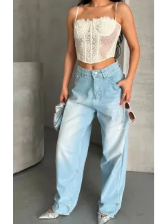 Baggy Süper Taş Bıyık Yıkama Buz Mavi D2007