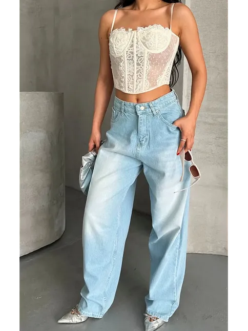 Baggy Süper Taş Bıyık Yıkama Buz Mavi D2007