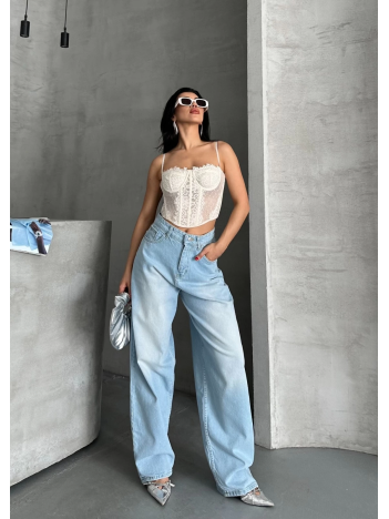 Baggy süper taş bıyık yıkama buz mavi d2007 Baggy süper taş bıyık yıkama buz mavi d2007