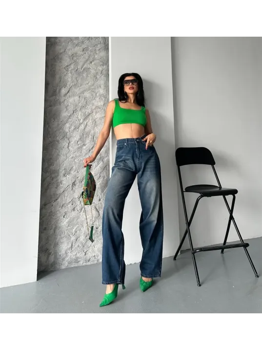 Baggy Süper Taş Bıyık Yıkama Kahve Tint Jeans Pantolon D2007 Baggy Süper Taş Bıyık Yıkama Kahve Tint Jeans Pantolon D2007