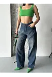 Baggy Süper Taş Bıyık Yıkama Kahve Tint Jeans Pantolon D2007