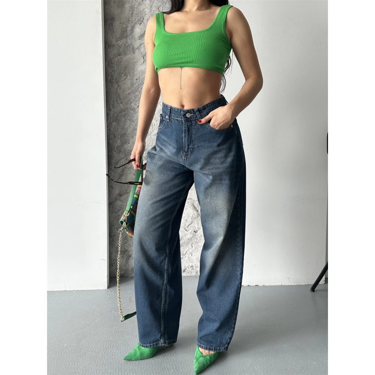 Baggy süper taş bıyık yıkama kahve tint jeans pantolon d2007 Baggy süper taş bıyık yıkama kahve tint jeans pantolon d2007