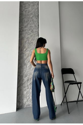 Baggy süper taş bıyık yıkama kahve tint jeans pantolon d2007