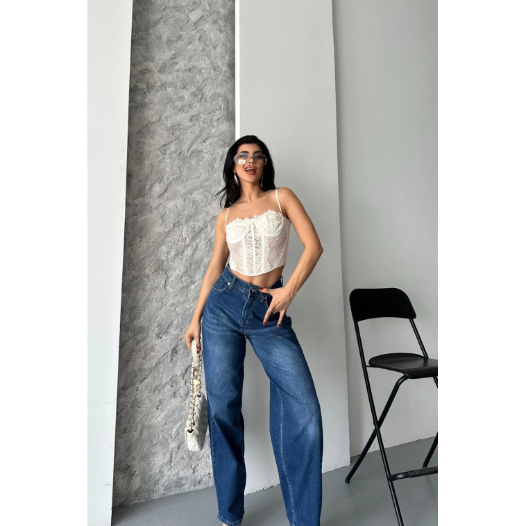 Baggy süper taş bıyık yıkama koyu mavi jeans pantolon d2007 Baggy süper taş bıyık yıkama koyu mavi jeans pantolon d2007