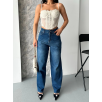 Baggy süper taş bıyık yıkama koyu mavi jeans pantolon d2007 Baggy süper taş bıyık yıkama koyu mavi jeans pantolon d2007