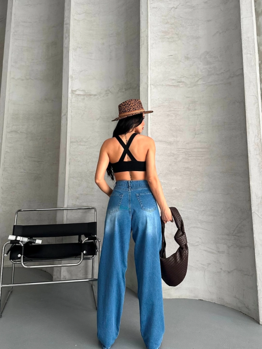 Baggy süper taş bıyık yıkama mavi jeans pantolon d2007 Baggy süper taş bıyık yıkama mavi jeans pantolon d2007