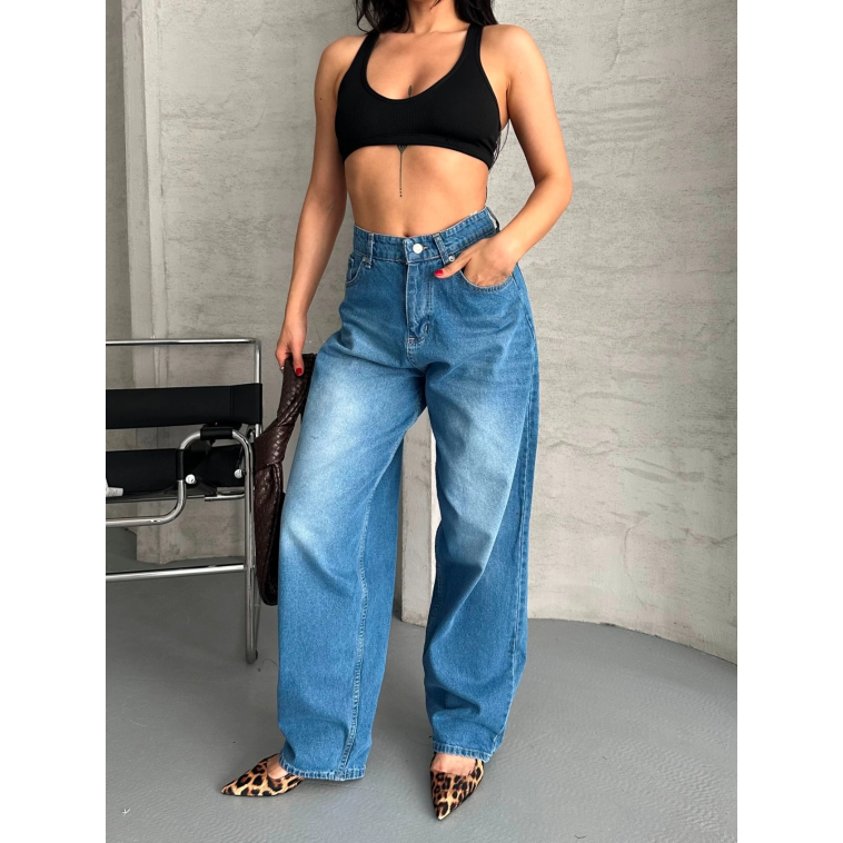 Baggy süper taş bıyık yıkama mavi jeans pantolon d2007 Baggy süper taş bıyık yıkama mavi jeans pantolon d2007
