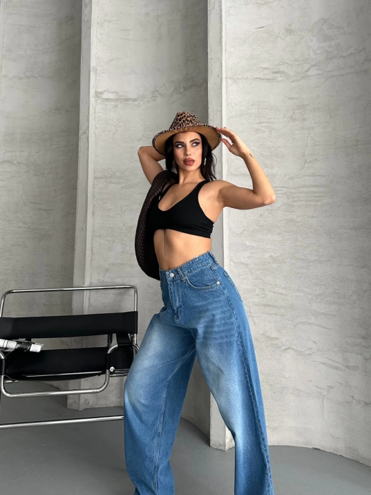 Baggy süper taş bıyık yıkama mavi jeans pantolon d2007 Baggy süper taş bıyık yıkama mavi jeans pantolon d2007