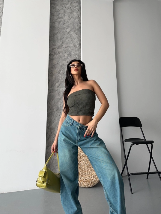 Baggy taş enzim bıyık yıkama jeans pantolon yeşil tint d2007 Baggy taş enzim bıyık yıkama jeans pantolon yeşil tint d2007