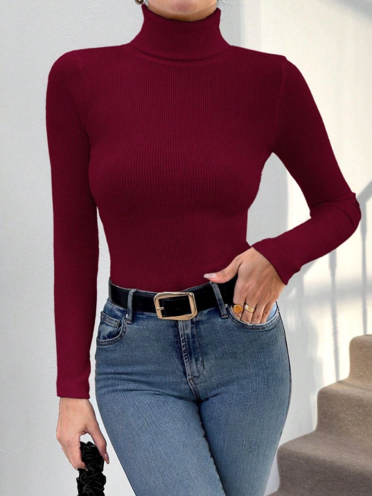 Balıkçı yaka dar kesim kaşkorse kazak Bordo Balıkçı yaka dar kesim kaşkorse kazak Bordo