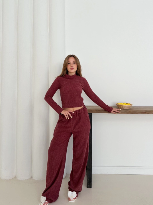 Balıkçı yaka örme takım bordo st265865 Balıkçı yaka örme takım bordo st265865