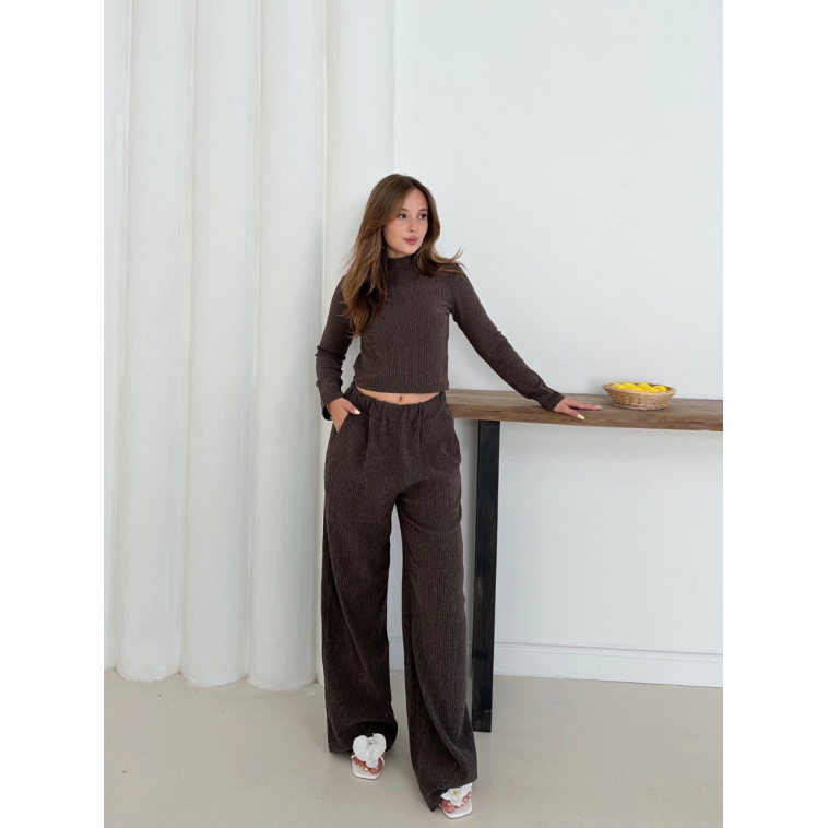 Balıkçı yaka örme takım kahve st265865 Balıkçı yaka örme takım kahve st265865