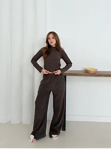 Balıkçı Yaka Örme Takım Kahve St265865