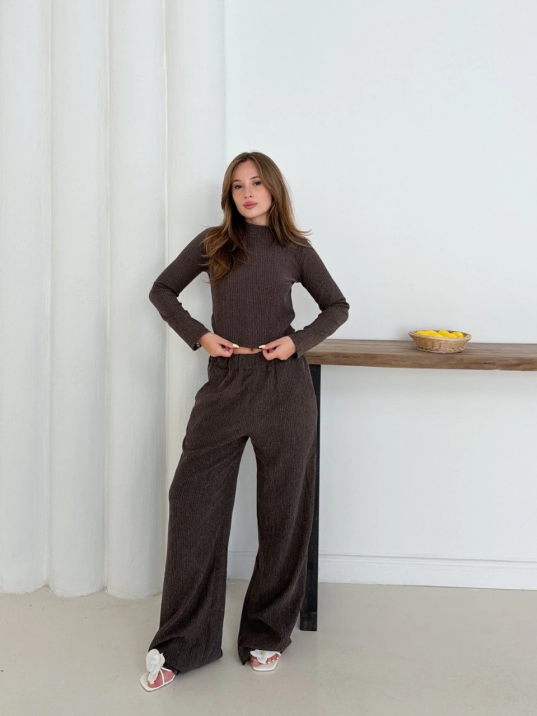 Balıkçı yaka örme takım kahve st265865 Balıkçı yaka örme takım kahve st265865