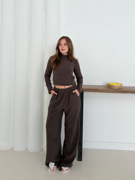 Balıkçı yaka örme takım kahve st265865 Balıkçı yaka örme takım kahve st265865