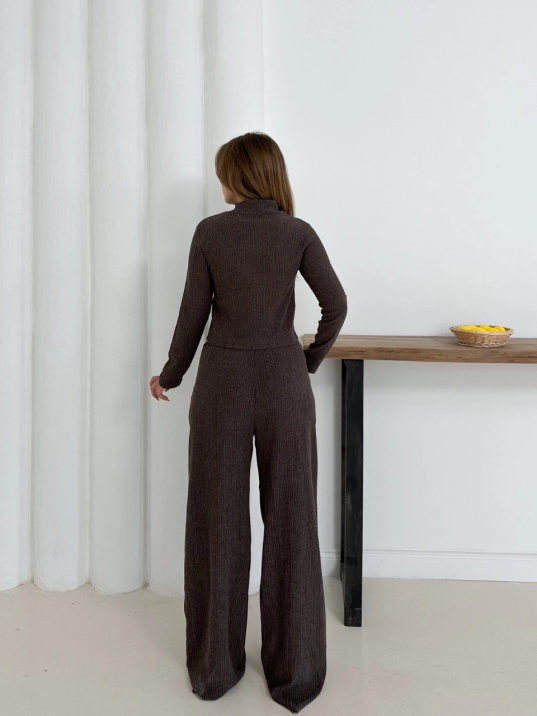 Balıkçı yaka örme takım kahve st265865 Balıkçı yaka örme takım kahve st265865