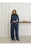 Balıkçı Yaka Örme Takım Lacivert St265865