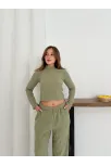 Balıkçı Yaka Örme Takım Mint St265865