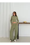 Balıkçı Yaka Örme Takım Mint St265865