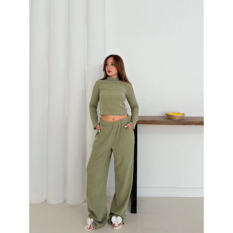 Balıkçı yaka örme takım mint st265865