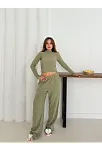 Balıkçı Yaka Örme Takım Mint St265865