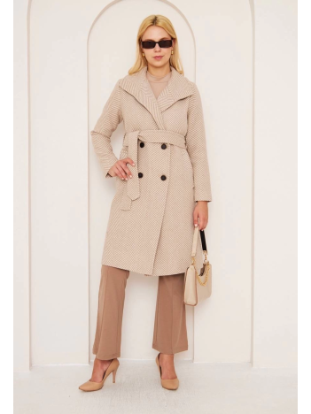 Balıksırtı Uzun Kaşe Kaban