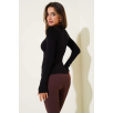 Basic Parmak Geçirme Detaylı Bluz siyah T4266 Basic Parmak Geçirme Detaylı Bluz siyah T4266