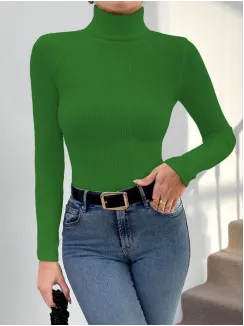 Başıkçı Yaka Dar Kesim Kaşkorse Kazak Yeşil W3103