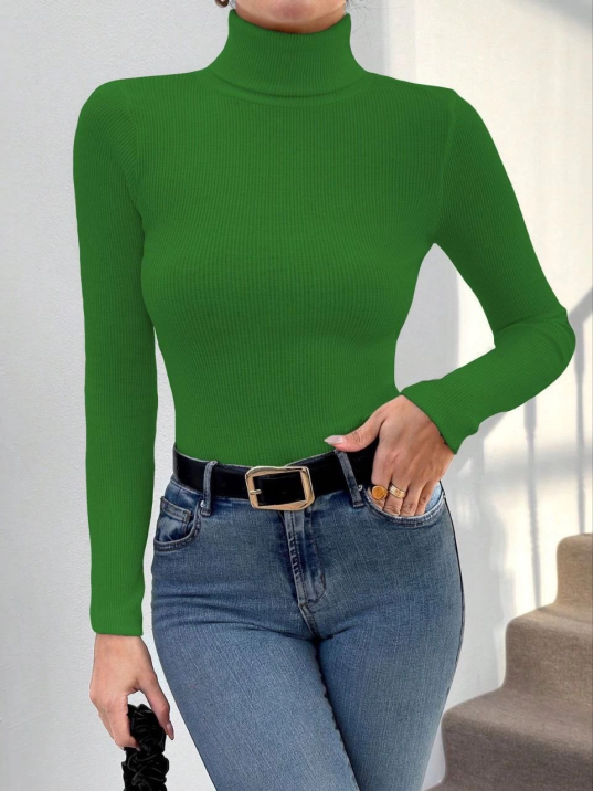 Başıkçı yaka dar kesim kaşkorse kazak yeşil w3103 Başıkçı yaka dar kesim kaşkorse kazak yeşil w3103