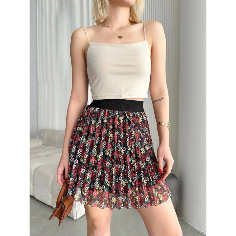 Baskılı astarlı mini etek Baskılı astarlı mini etek