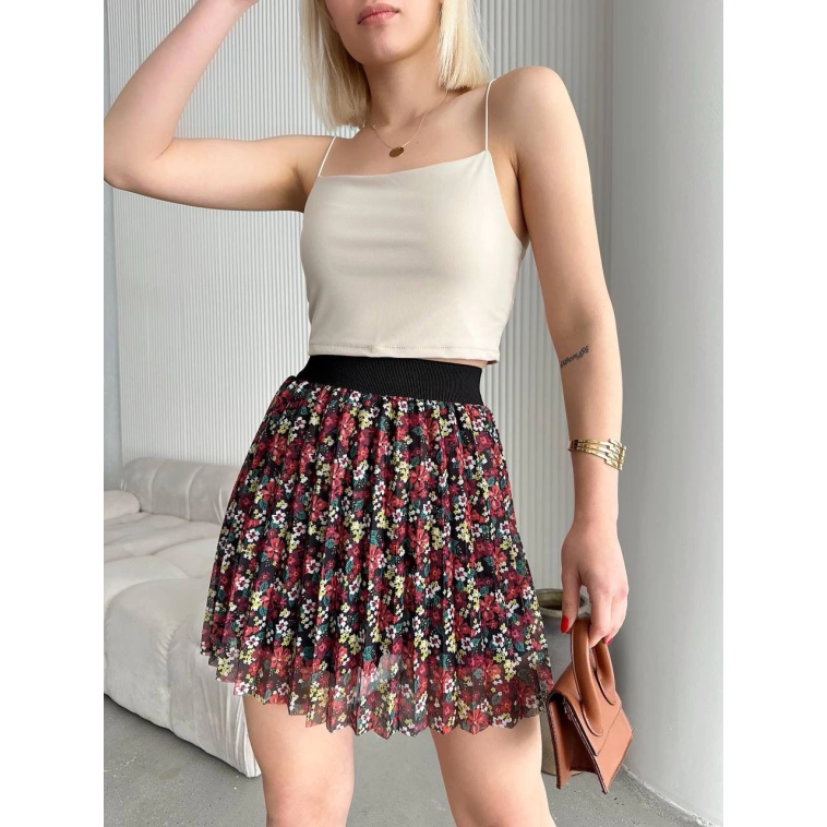 Baskılı astarlı mini etek Baskılı astarlı mini etek