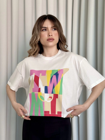 Baskılı crop tişört Baskılı crop tişört