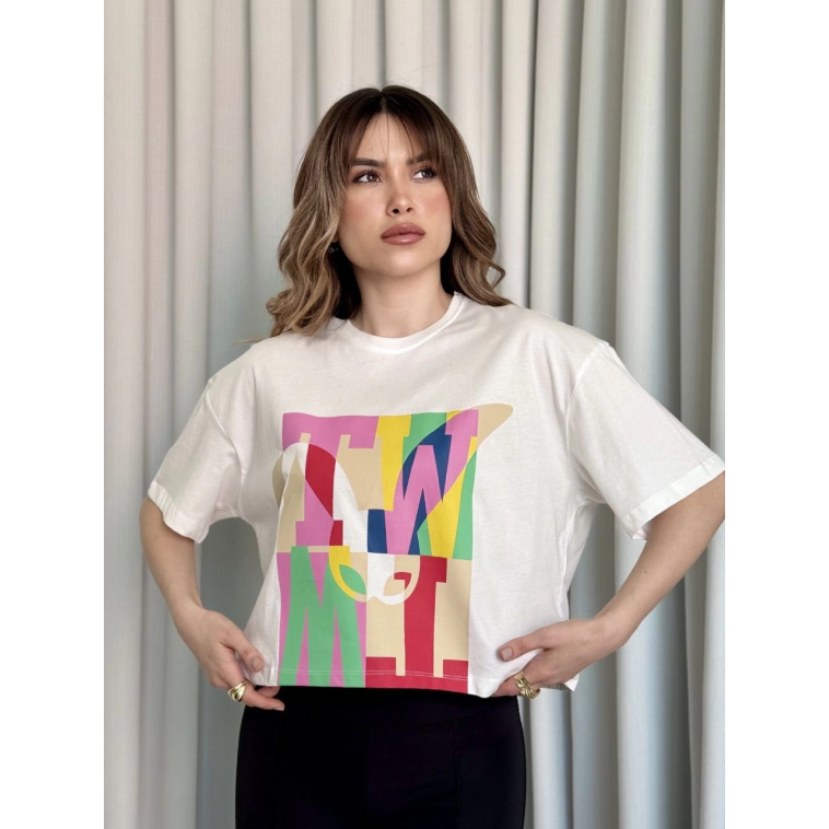 Baskılı crop tişört Baskılı crop tişört