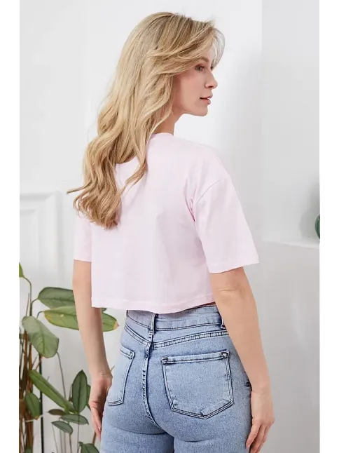 Baskılı Crop Tişört