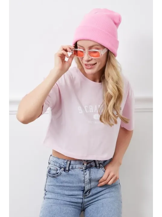 Baskılı Crop Tişört